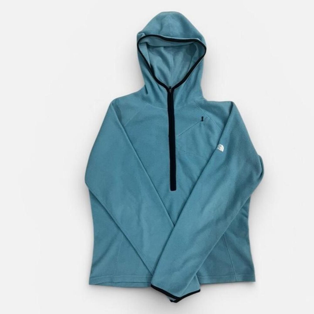 The North Face Blue TKA Glacier 1/4 Zip Fleece Hoodie Large L